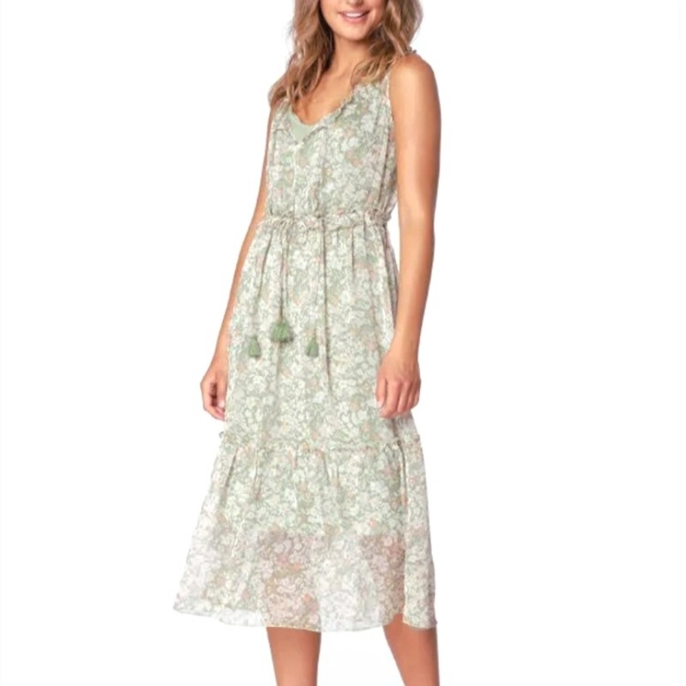 Ilse‎ Jacobsen Olive Green Lily Floral Dress